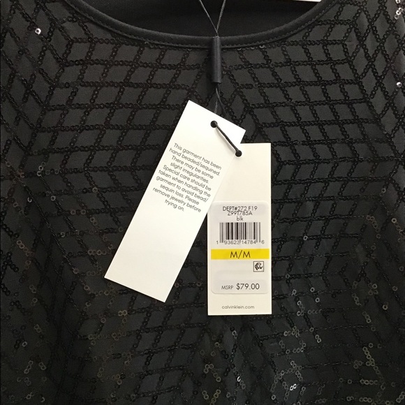 Cavin Klein black sparkling blouse - Picture 8 of 8